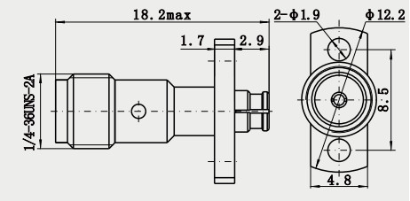 50Ω Flange Mount SMA Female to SMP Female Adapter