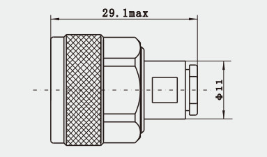N-JB3G-2 Frequency Range DC-11GHz Stainless Steel Solder Clamp RF Coaxial Connector For 3 Semi-flexible Cable