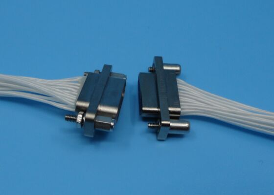 J30J Series Connector 21pins Female Socket Center Contact Gold Plating with White Wire 500mm for Satcom, Sensors