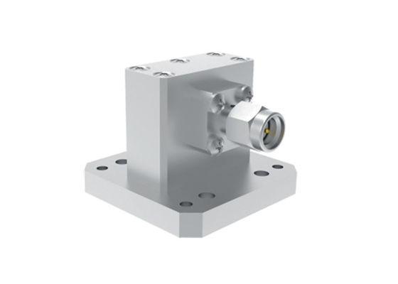 6GHz~18GHz WRD650 থেকে SMA পুরুষ ডান কোণ তরঙ্গদর্শক থেকে কোএক্স অ্যাডাপ্টার SMA/WRD650-JF
