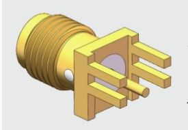 50 ওহম গোল্ডে প্রলিপ্ত সোজা এসএএমএ মহিলা 4 লেগ থ্রু হোল সোল্ডার পিসিবি সংযোগকারী 18 গিগাহার্টজ পর্যন্ত ফ্রিকোয়েন্সি