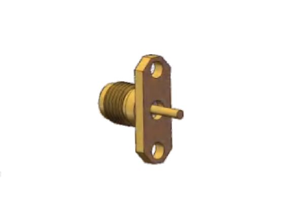 ব্রাস 40 GHz 2.92 মিমি আরএফ কানেক্টর কে টাইপ জ্যাক ফ্ল্যাঞ্জ হোল স্পেসিং 12.2 মিমি এবং পিন ব্যাস 1.3 মিমি