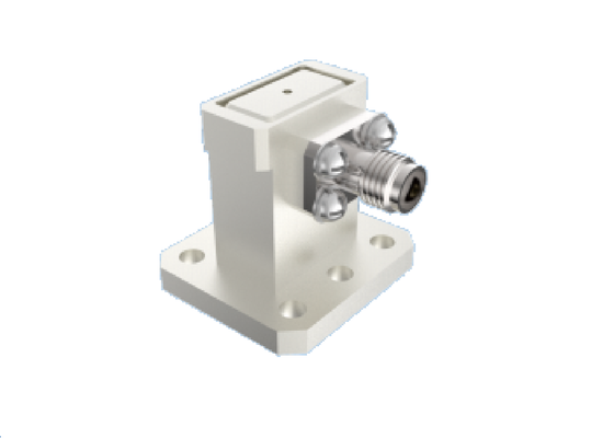 50Ω 15GHz~22GHz WR 51/BJ180 ওয়েভগাইড থেকে 2.92mm অ্যাডাপ্টার Ku/K ব্যান্ড সমকোণ কাঠামো কম VSWR এবং কম সন্নিবেশ ক্ষতি সহ অ্যারোস্পেস আরএফ সংযোগকারী