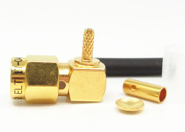 50Ohm SMA পুরুষ ডান কোণ RF সমাক্ষ সংযোগকারী SMA তারের