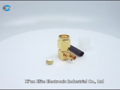 50Ohm SMA পুরুষ ডান কোণ আরএফ কোঅক্সিয়াল সংযোগকারী SMA ক্যাবল